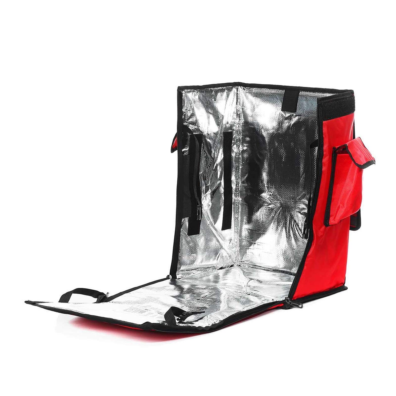 Soft Cooler Bag Portátil 42L Bolsa aislada térmica Pizza portátil Pizza de la Comida Picnic Scooter Mochila Mochila Bolsas de Enfriador Paquete de Aislamiento Plegable (Color : Black)