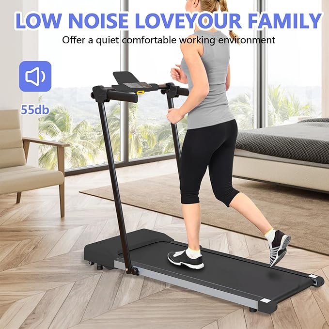 Caminadora Eléctrica Plegable 2.5 hp con Ruedas y Pantalla LED Negra miniatura 5