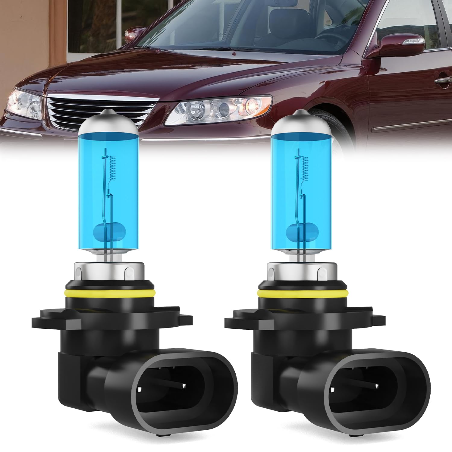 Fog Light Bulbs Fit For Hyundai Azera 2007-2010, 9006 Fog Lights Halogen Bulb, 6000K White Light, Plug and Play, Pack of 2