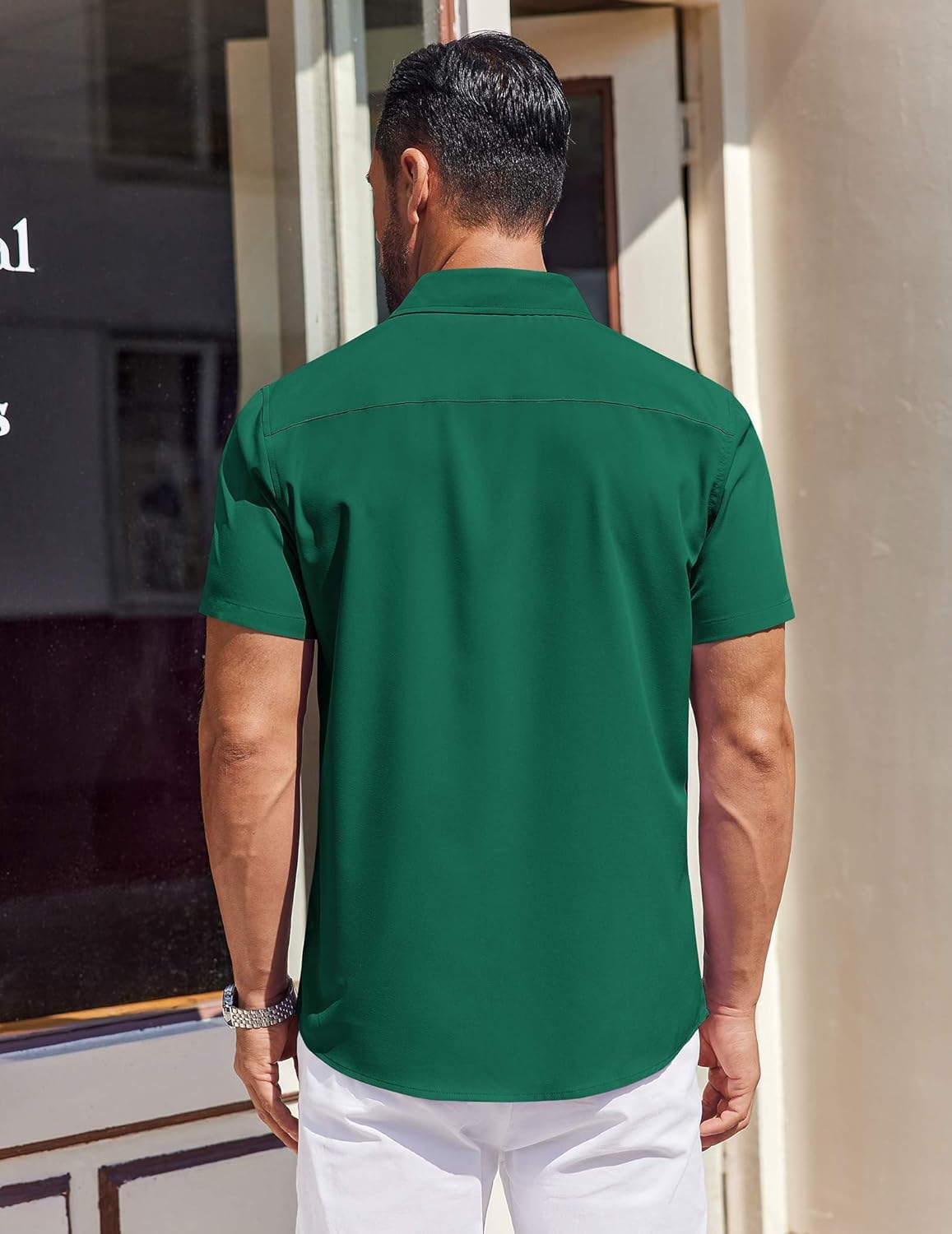 COOFANDY Mens Short Sleeve Button Down Shirts Wrinkle Free Dress Shirt for Men Business Casual Shirt with Pocket - Image 3