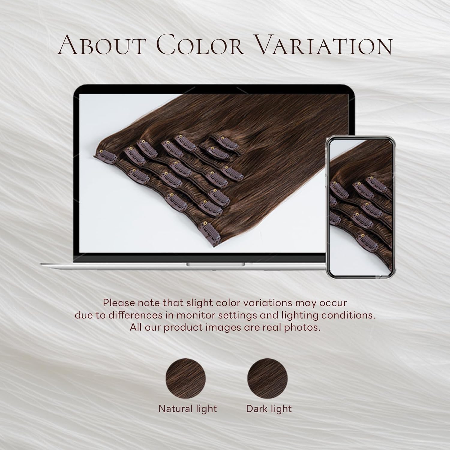 Clip in Hair Extensions Real Human Hair, 14Inch 80g Remy Human Double Weft Hair Extension Clip Ins for Women, Silky Straight Hair to Add Volume, 7 Pcs, 2 Dark Brown