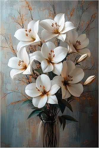 ZUMOOO Vintage Flower Wall Art Wonderful For Modern Living Room, Bedroom, Hotel, Apartment,Restaurant, Kitchen, Classroom, Home Office Stylish Wall