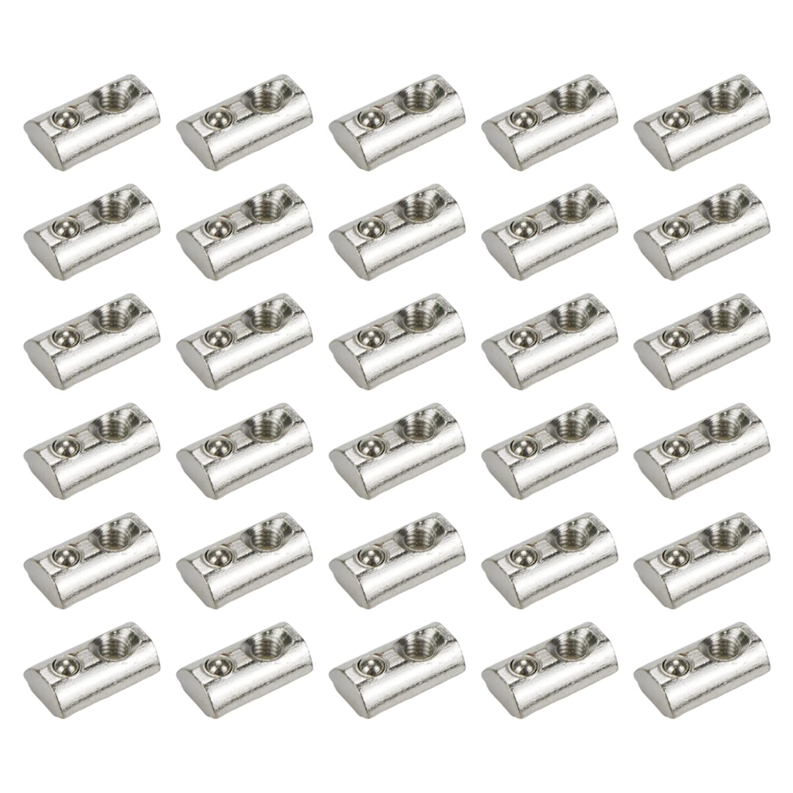 Dnyta 30 Pack Roll-in Spring M4 T-Slot Nuts for European Standard 20 Series 6mm Aluminum Extrusion Profile