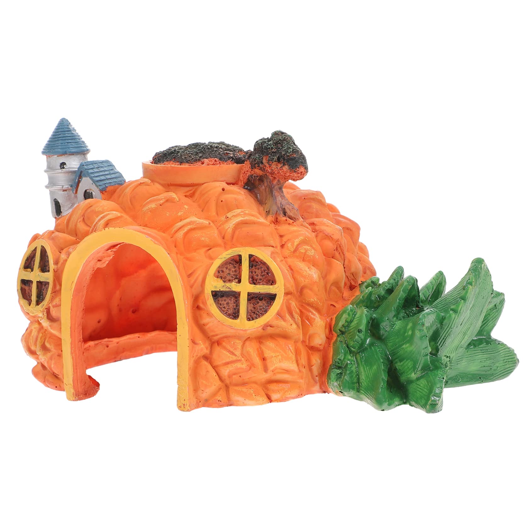 GALPADA Household Reptile Box Decor Pineapple Hideout for Fish Tank Realistic Resin Decoration Safe for Aquatic Animals for Reptiles and Hamsters Unique Landscaping Accessory