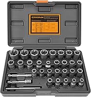 Vista 1 de Kit extractor de pernos mejorado, juego de dados extractores de pernos pelados de 32 piezas, removedor de pernos redondeados, extractor de tuercas