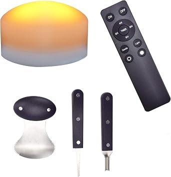 Halloween Jack-O-Lantern Pumpkin LED Light with Remote and Carving Tool Kit