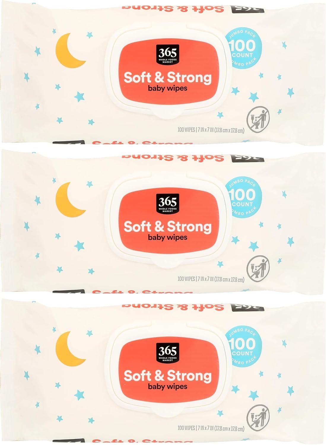 365 by Whole Foods Market, Refill Baby Wipes, 100 Count (Pack of 3)