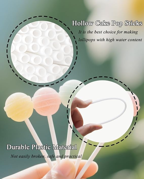 100Pcs CHELIZIYA 4-inch 4mm Plastic Lollipop Sticks