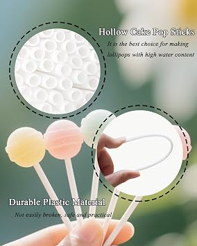 100Pcs CHELIZIYA 4-inch 4mm Plastic Lollipop Sticks