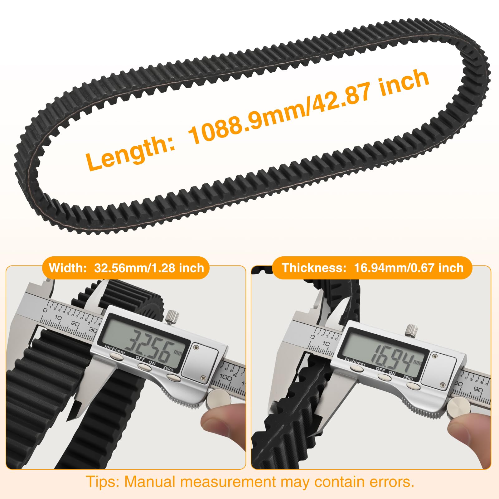 Nilight Courroie d'entraînement 3211196 Performance UTV compatible avec Polaris RZR XP 1000/XP 4 1000/General 1000 XP 2014-2023 Courroie robuste en aramide à 6 couches Remplace 3211196 3211172 3211142
