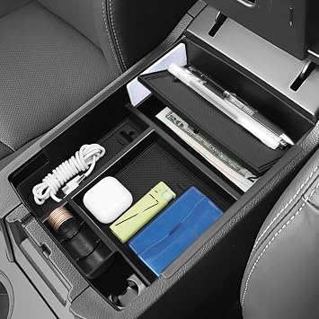 BIBLOZ Center Console Organizerwith Secret Compartment for Toyota 4Runner 2010-2022 2023 2024 Accessories,Insert Armrest Console Tray