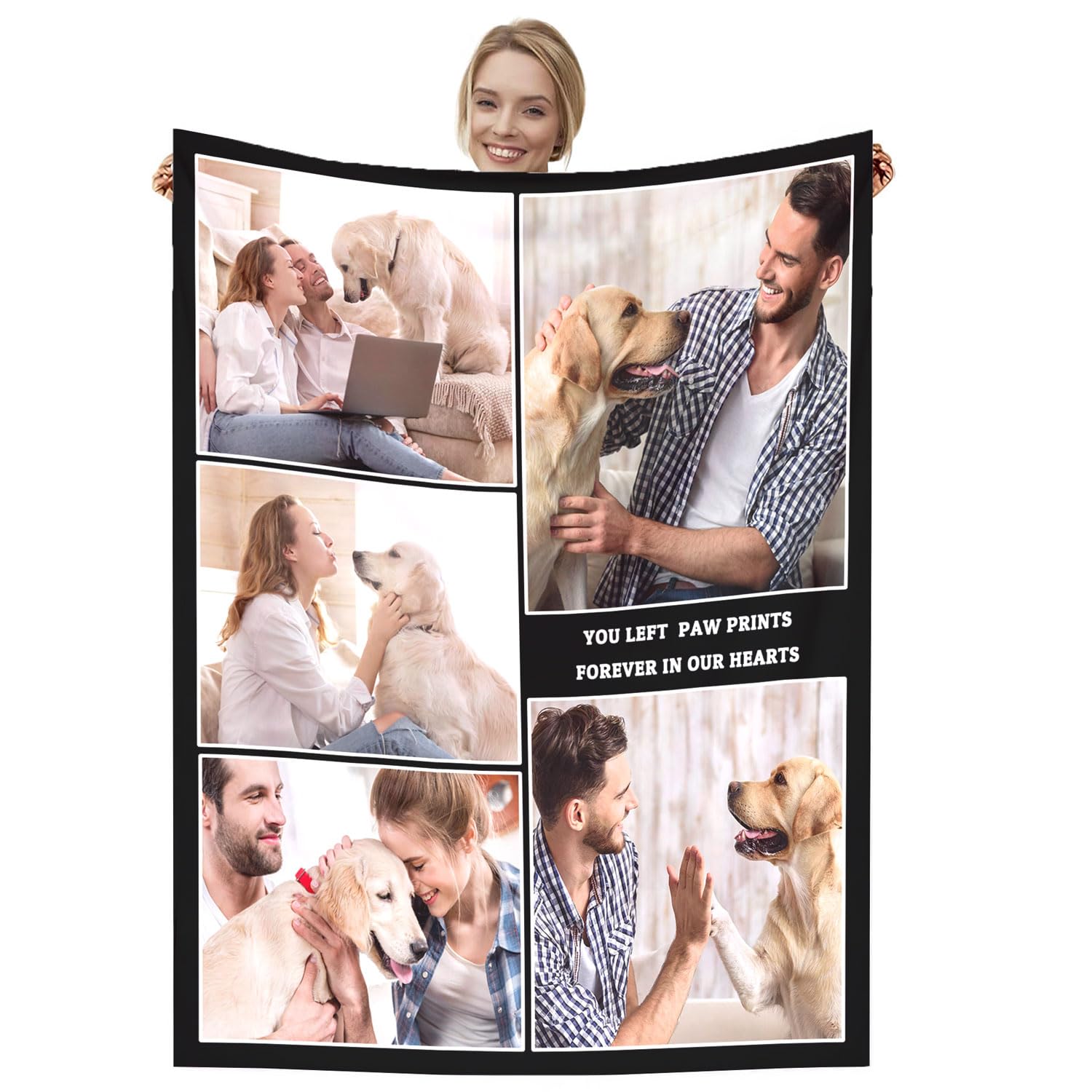 Dmkjdzsw personalised blanket，custom blanket， Soft Cosy Custom Blanket for Adults Kids，Personalised Gifts for Mum, Dad, Boyfriend-E-100 * 130CM