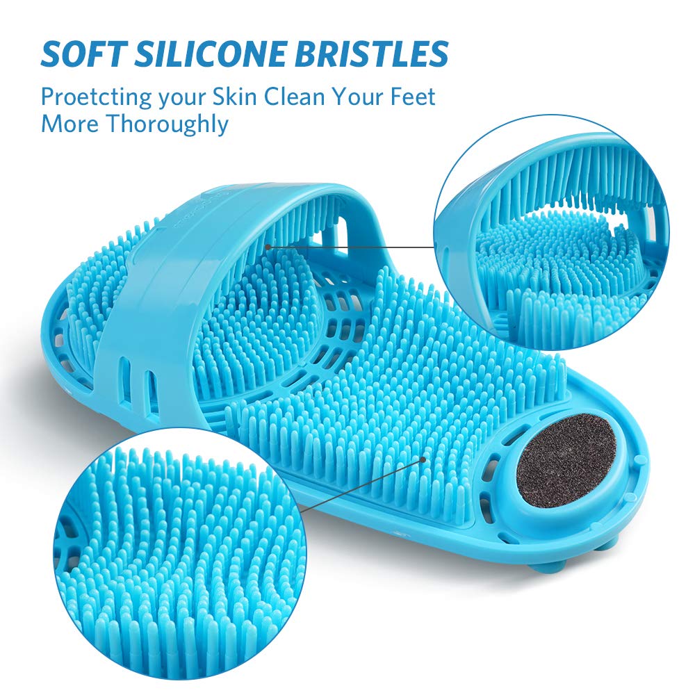 meidong Silicone Shower Foot Scrubber Personal Foot Massage and Cleaning, Non-slip Foot Scrubber for Men and Women (1PCS Blue) : Beauty & Personal Care