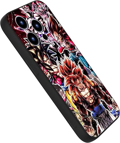 Miniatura 7 de HUEBRA Funda de dibujos animados para iPhone 14 Pro con patrón de anime japonés, funda de silicona Goku Image para iPhone 14 Pro para niños y niñas