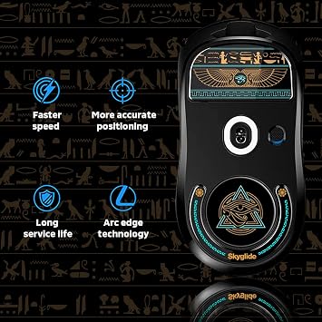 Hyekit - Logitech G Pro X Superlight için Corning Temperli Camdan Yapılan En Hızlı ve En Pürüzsüz Fare Ayakları/Patenleri Süper Hızlı Pürüzsüz ve Dayanıklı Taban [Horus'un Gözü]