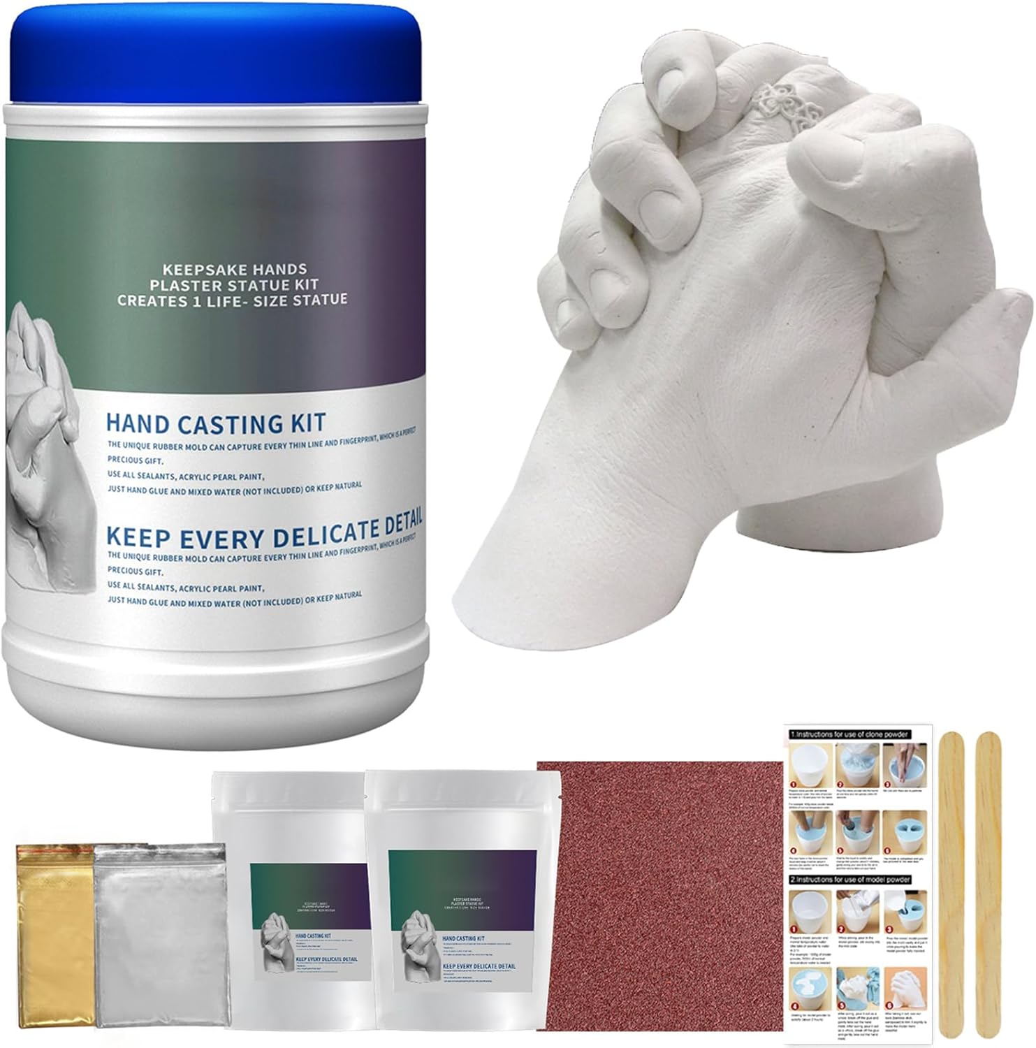 Hand Casting Kit Couples Holding Hands 3D Keepsake Craft Kit Gifts