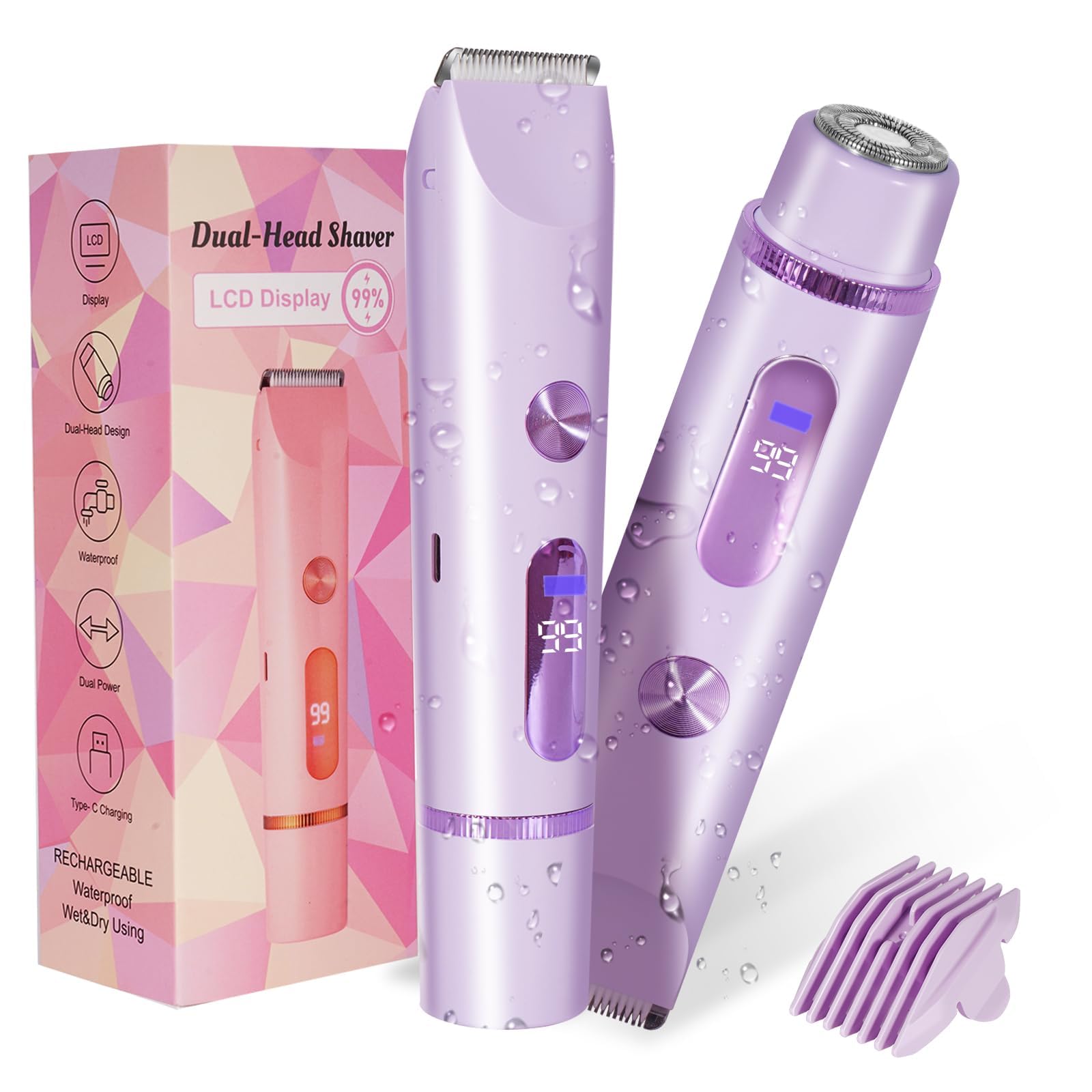 FANKRUAI 2-in-1 Bikini Trimmer Purple