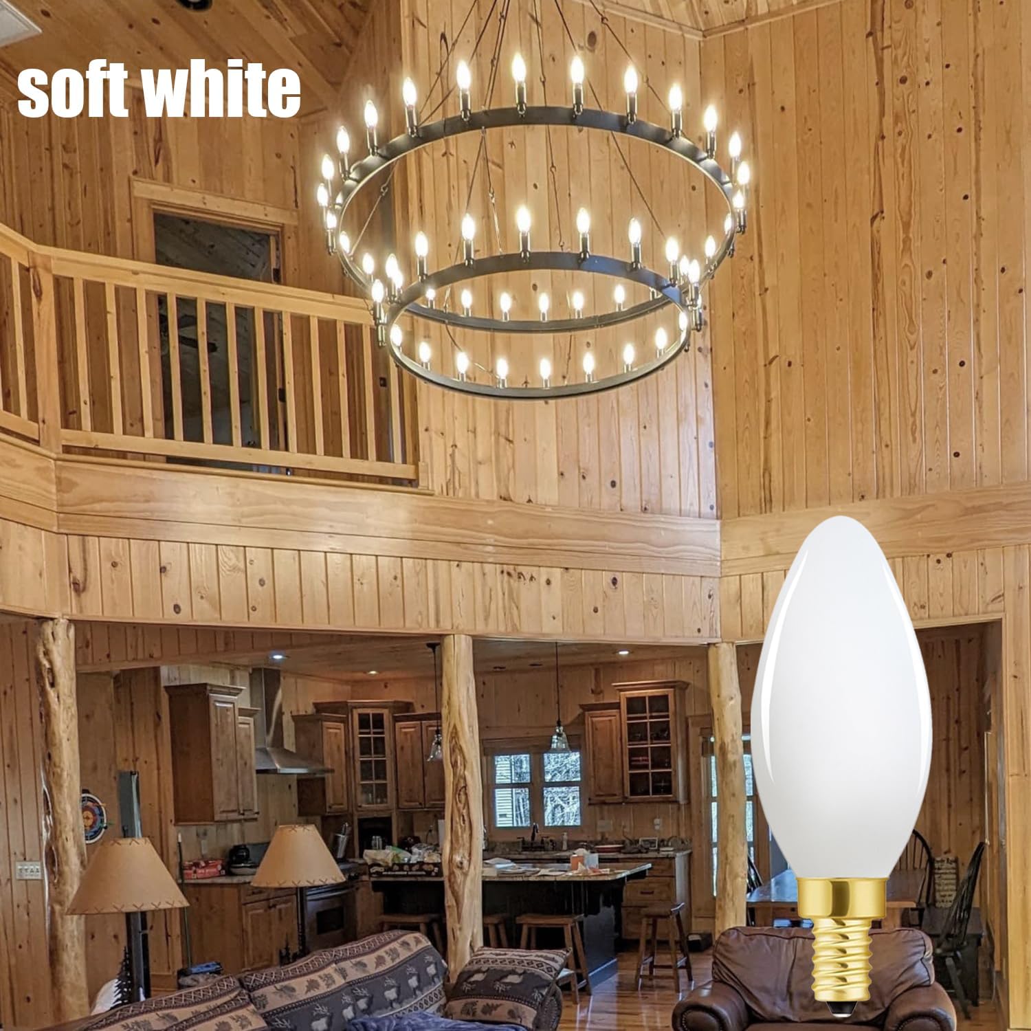 Frosted LED Bulb Dimmable 6W Equal Soft White 3000K e12 Candelabra Bulb 60 watt for Chandeliers,Ceiling Fan,Pendant,Wall sconces AC120V 600LM e12 Light Bulb 6Pack