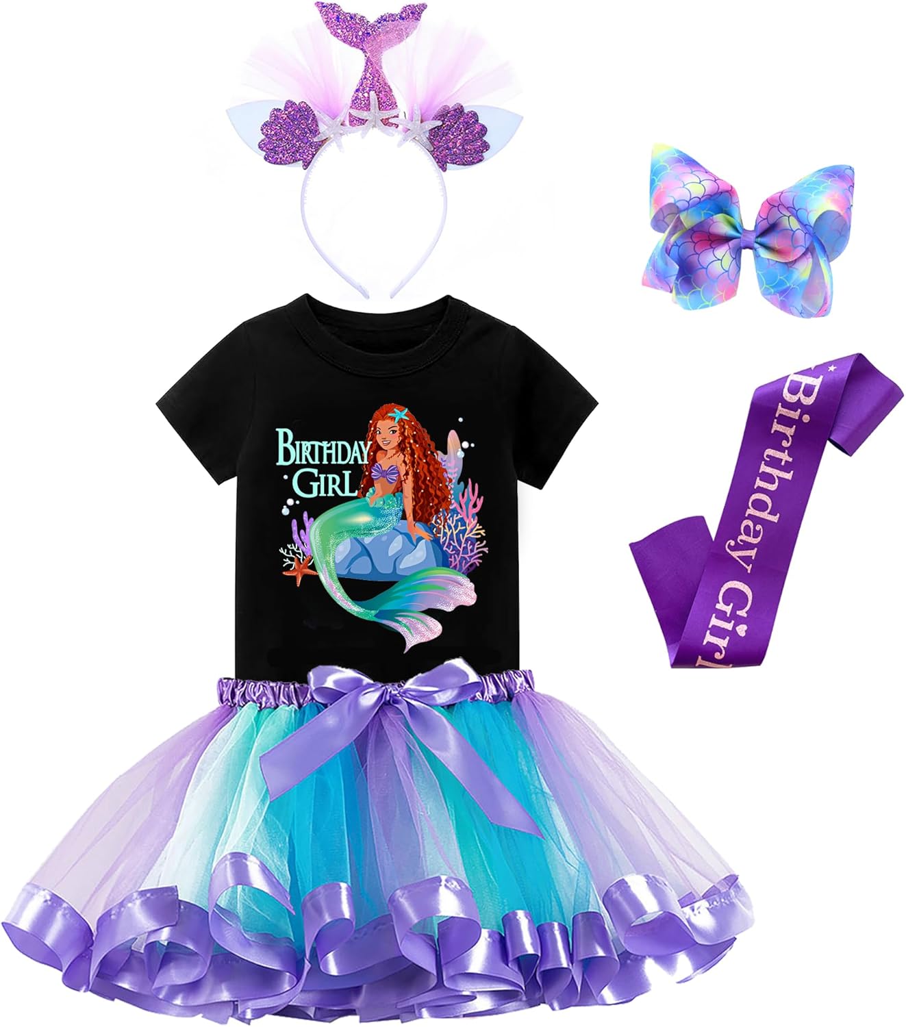 [MAKINA] Conjunto de traje de cumplea&ntilde;os de sirena, camisa, vestid