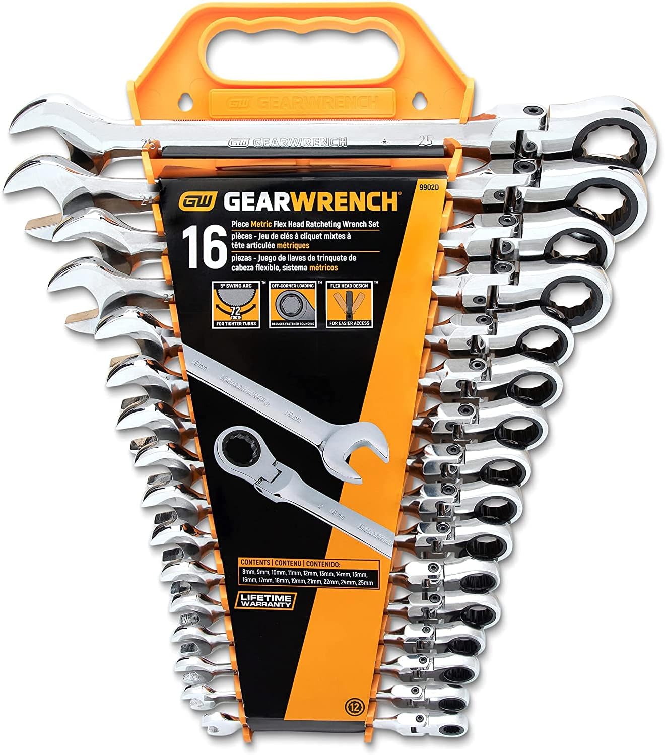 New Deal GEARWRENCH 16 Pc. 12 Pt. Flex Head Ratcheting Combination Wrench Set, Metric - 9902D New Product GEARWRENCH 16 Pc. 12 Pt. Flex Head Ratcheting Combination Wrench Set, Metric - 9902D