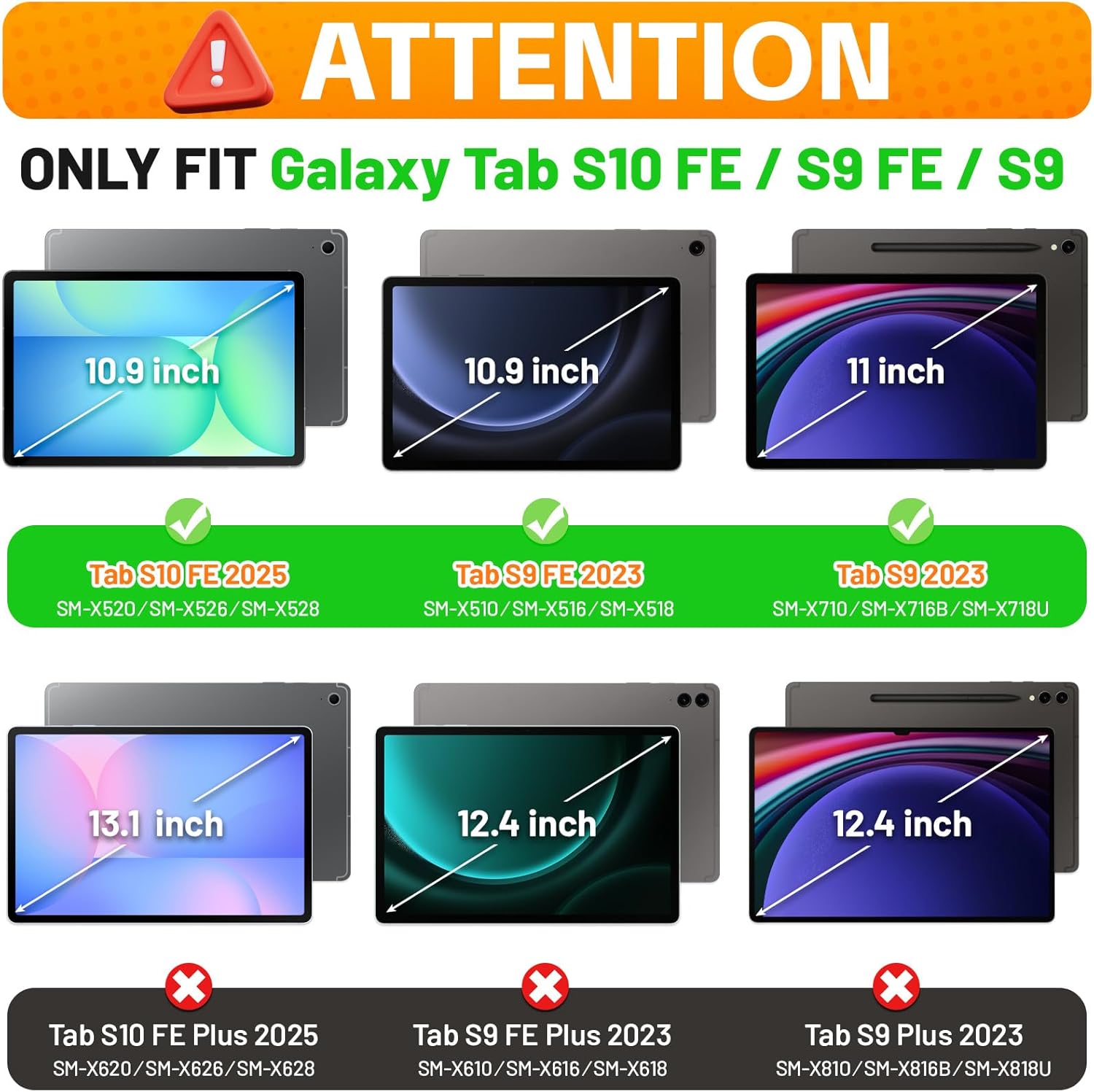 HXCASEAC Heavy Duty Case for Samsung Galaxy Tab S10 Lite / S10 FE / S9 FE 10.9" 5G | S Pen Holder | Screen Protector | 360 Rotating Hand Strap | Fits Samsung S10 Lite/S10 FE/S9 FE Tablet Case | Black