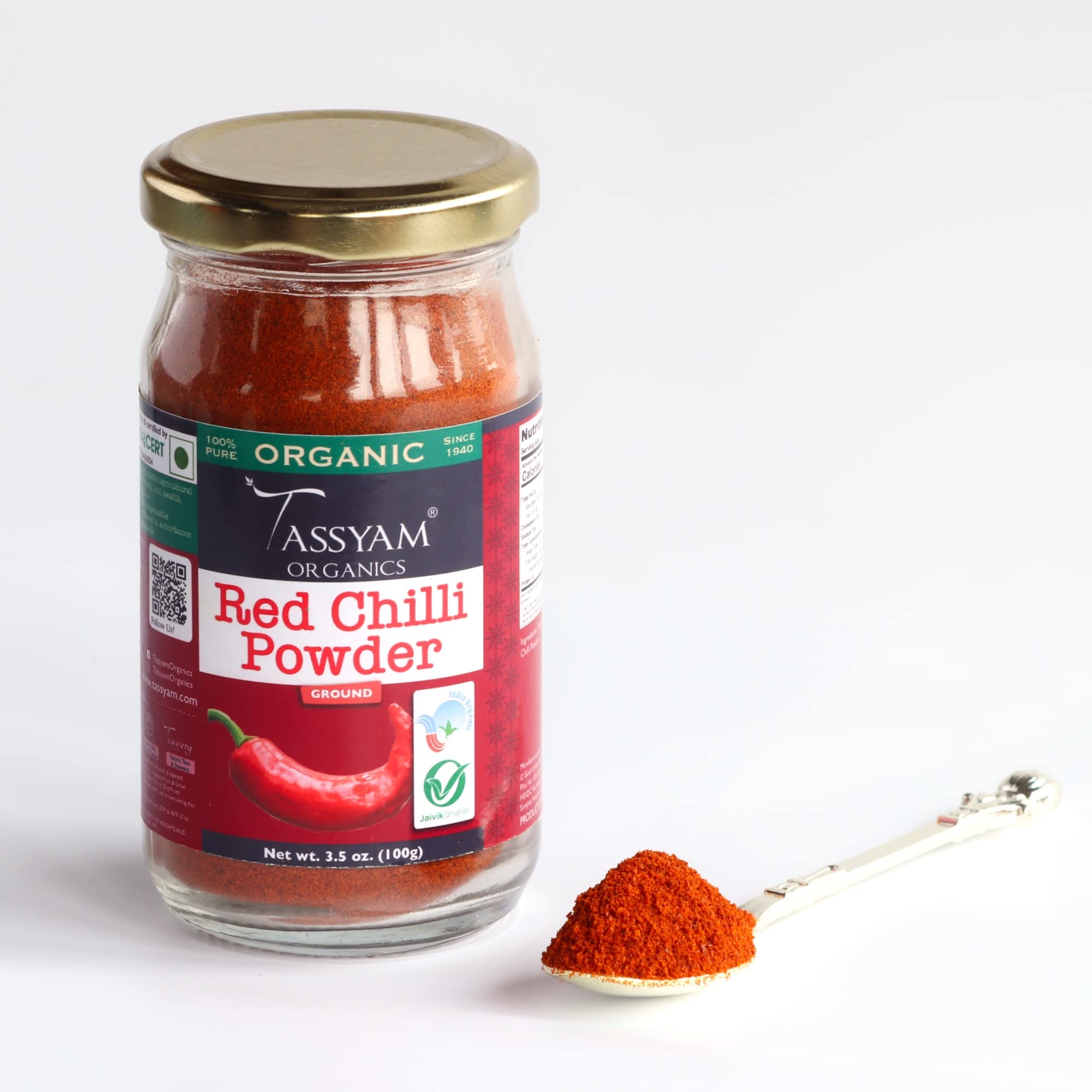 Tassyam Certified 100% Organic Red Chilli Powder 100g (B093WSPFL8) Amazon Price History, Amazon Price Tracker