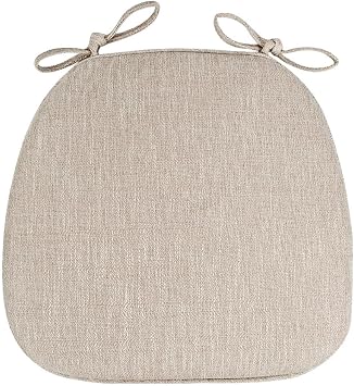 Wttfc Chair Pads with Ties, 43x41x3cm, Dining Chair Cushions, Indoor Non Slip Backing Seat Pads, Washable Removable Cover, Seat Cushion for Kitchen Chair, Office Chair,Off White,1 Pieces