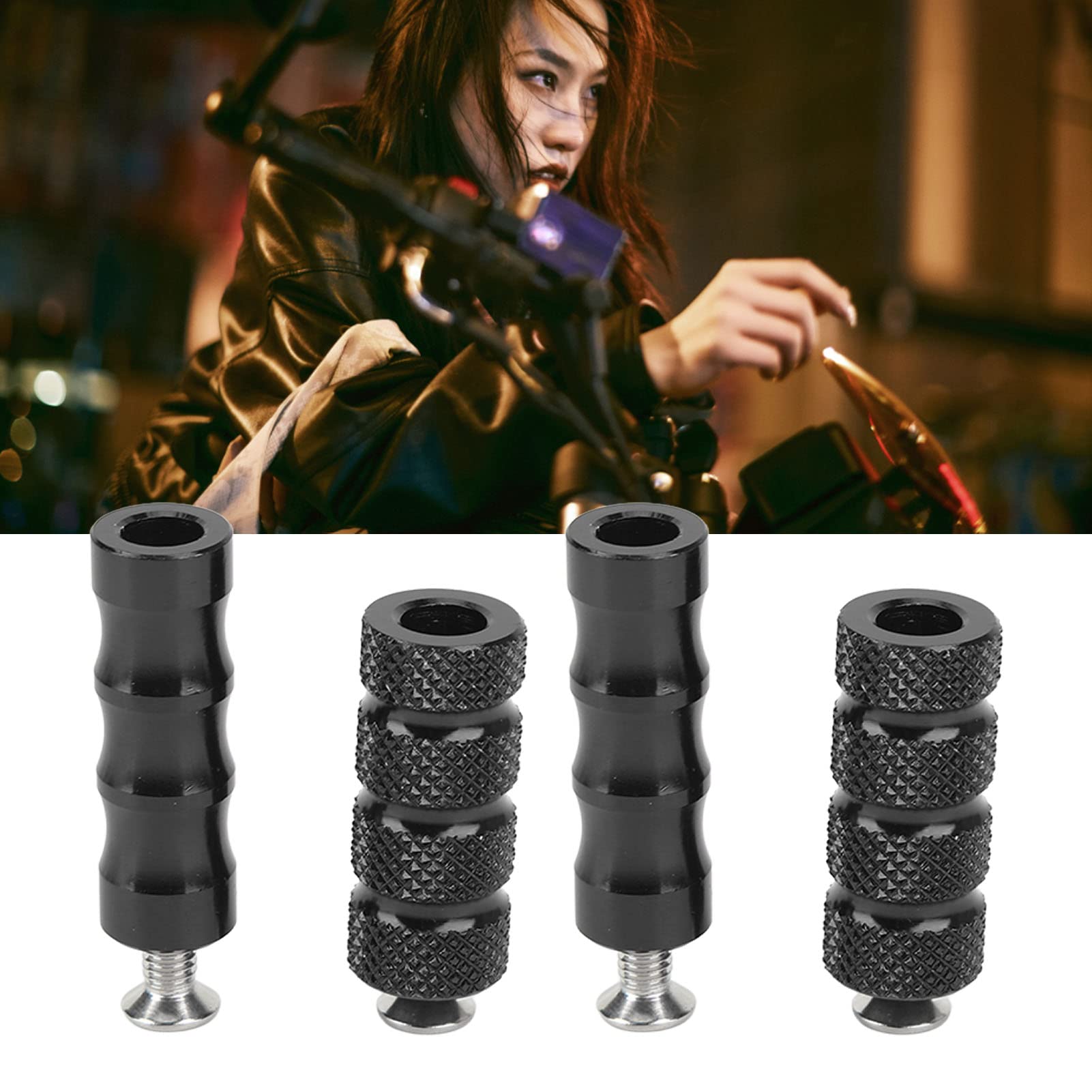 Wyścigi Motocyklowe Dźwignia Zmiany Biegów Peg Wygodne Poszycie pedał Hamulca Motocyklowego Szorstka Prawa Strona Hamulca dla M6 6mm śruby Mocujące (Czarny)