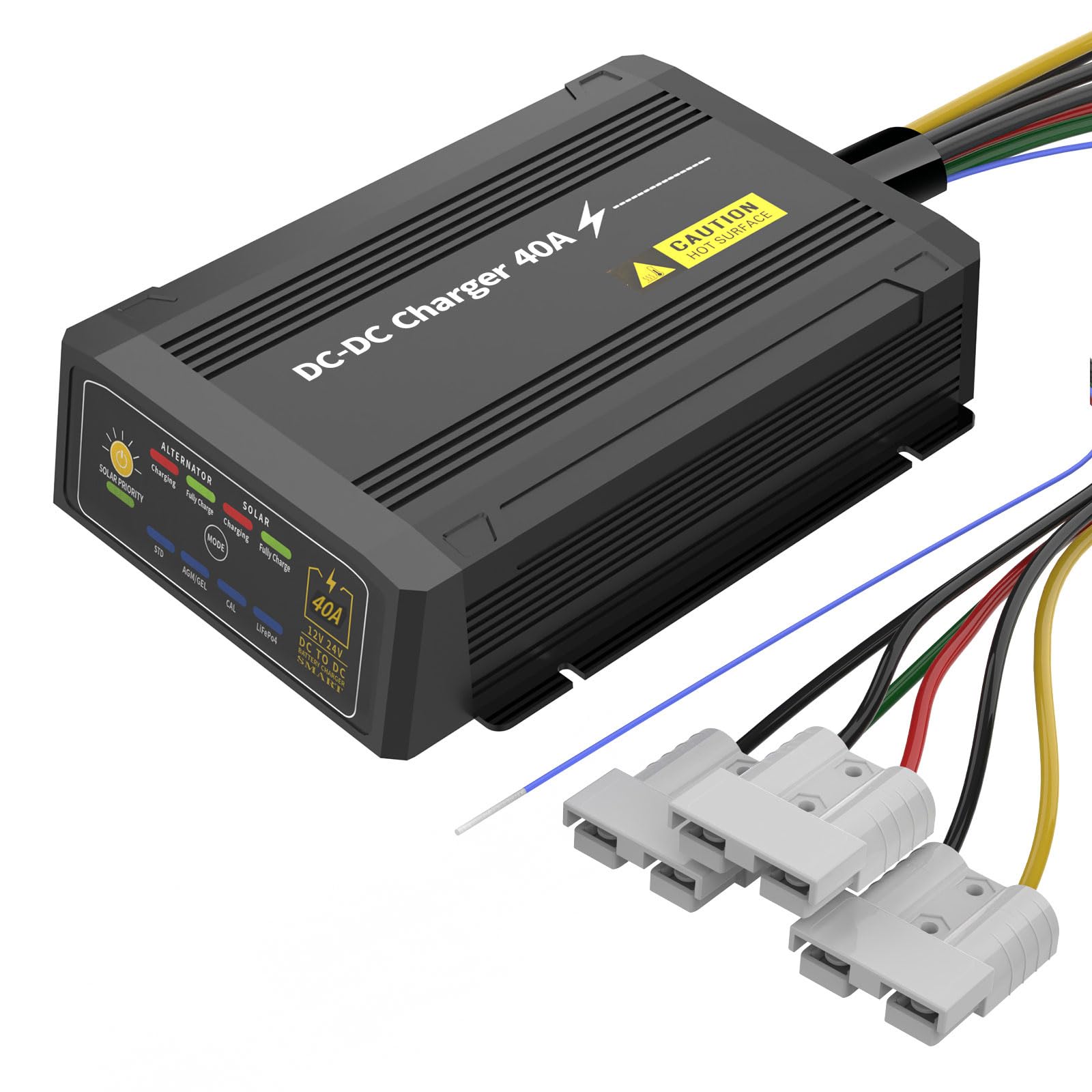 Photo 1 of venveal 12V 40A DC to DC Charger with MPPT, IP68 Waterproof Smart On-Board Battery Charger with Anderson Plug Solar and Alternator Dual Input Fits for LiFePO4, AGM, STD,Gel, Cal