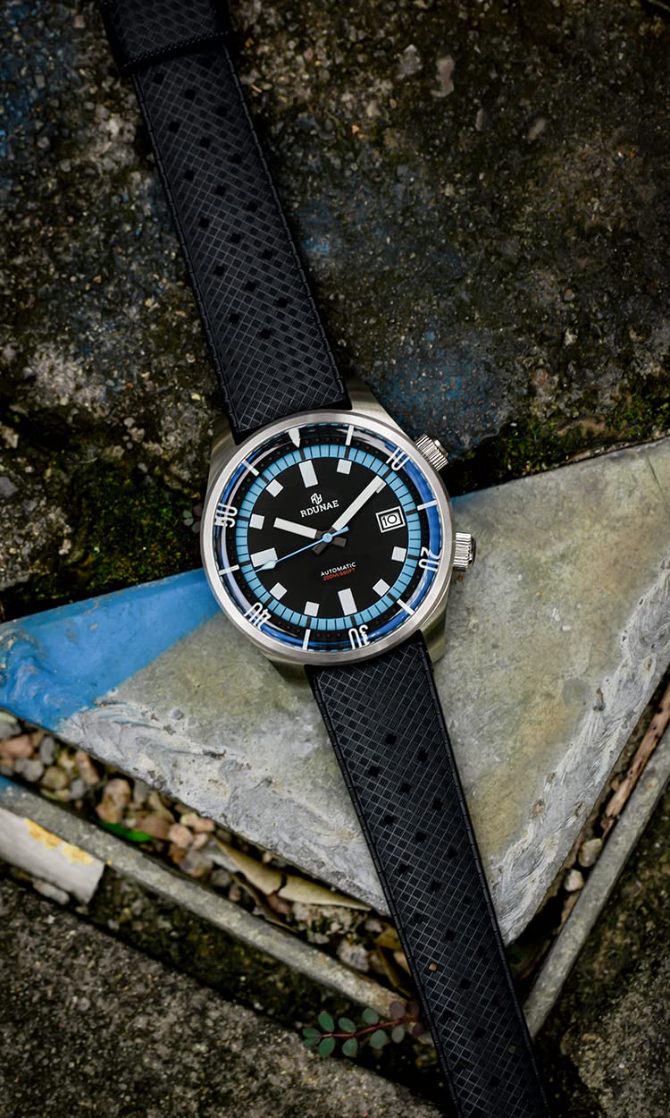 RDUNAE/RETANGULA R3 43 mm Herren-Armbanduhr, automatisch, mechanisch, luxuriös, Saphirglas, Taucher-Armbanduhr, Farbe, 1