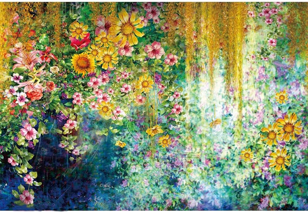 Ingooood- Jigsaw Puzzles 1000 Pieces for Adult- Fantasy Series- Colorful Flowers Watercolor Painting_IG-0406 Entertainment Wooden Puzzles Toys