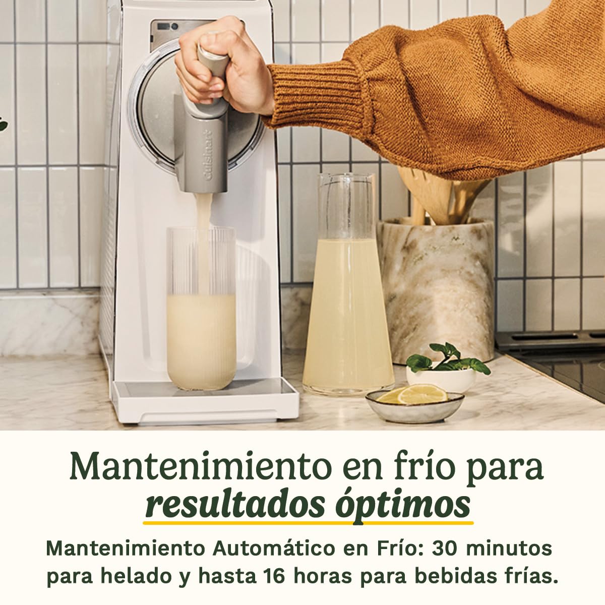 Cuisinart Frost Fusion® - Bebidas congeladas y helado suave en 1 | 6 programas | Granizados, cócteles, frappé, vino congelado, sorbete y helado suave | Sin hielo | Listo en 25 min | Autolimpieza