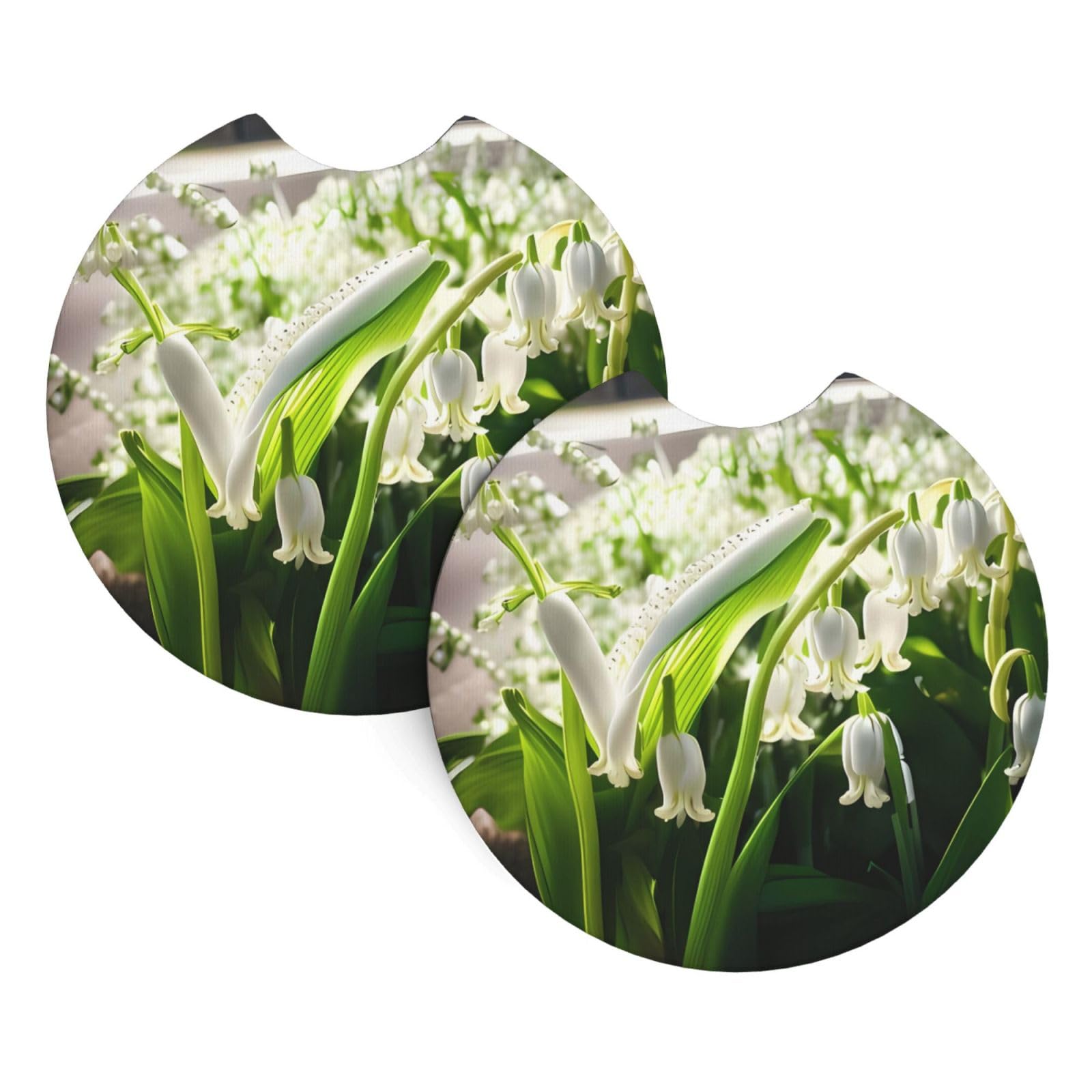 2 Pack Car Coaster for Cup Holders Bell Orchid Print Car Cup Coaster 2.7" Neoprene Non-Slip Automotive Cup Mat Universal Auto Car Interior Accessories for Women Men Cup Pad