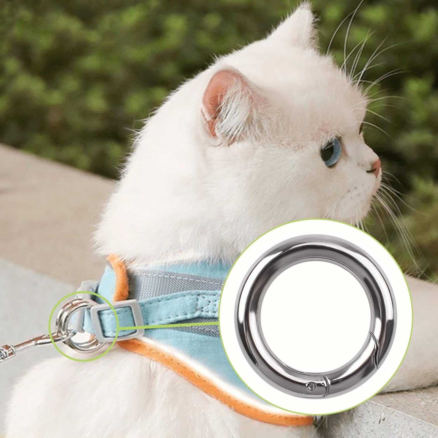 Spring O Rings, 4Pcs Stainless Steel Round Carabiner Snap Clips Spring Snap Keyring Quick Release Multi-Purpose Metal Rings for Bags, Keys, Pets (16mm, Silver) - Image 5