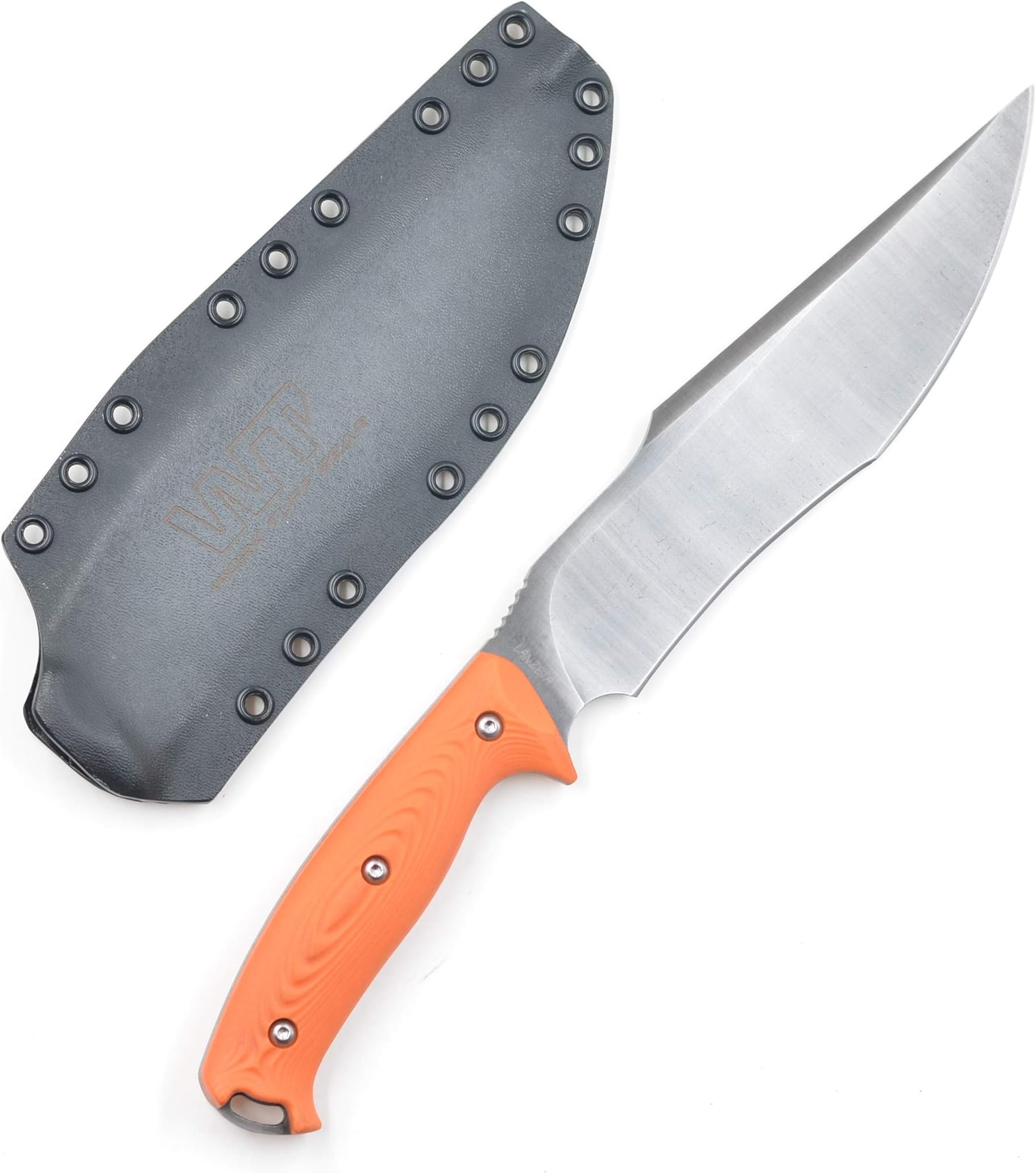 Lanzeta 7.9 inch Full Tang Fixed Blade Bowie Knife-Japanese SK85 Carbon Steel Blade/Custom Kydex Sheath Holster-ORG G10 Handle