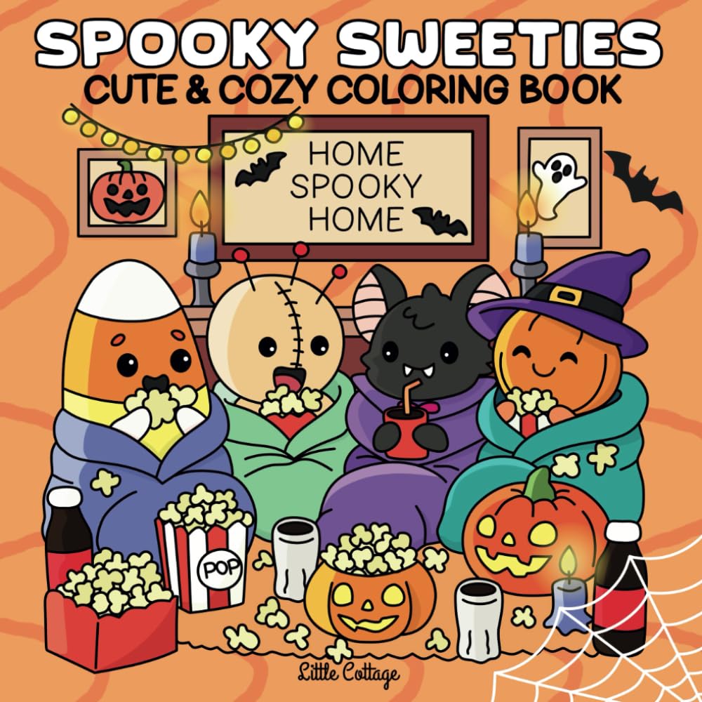 Spooky Sweeties: Cute and Cozy Coloring Book for Adults and Teens | Halloween Theme Featuring Adorable Spookiness and Charming Characters in Cozy ... (Part of: Cute & Cozy Coloring Books)