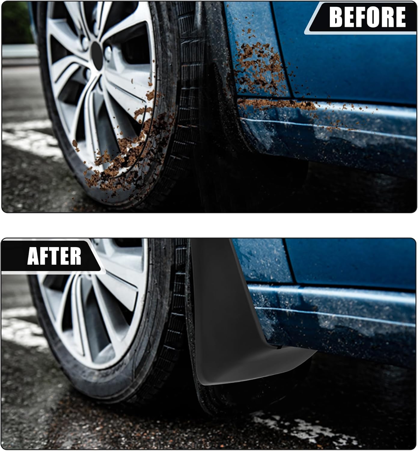 ACROPIX Front and Rear Mud Flaps Splash Guards Fit for Honda Accord - Pack of 4 Black