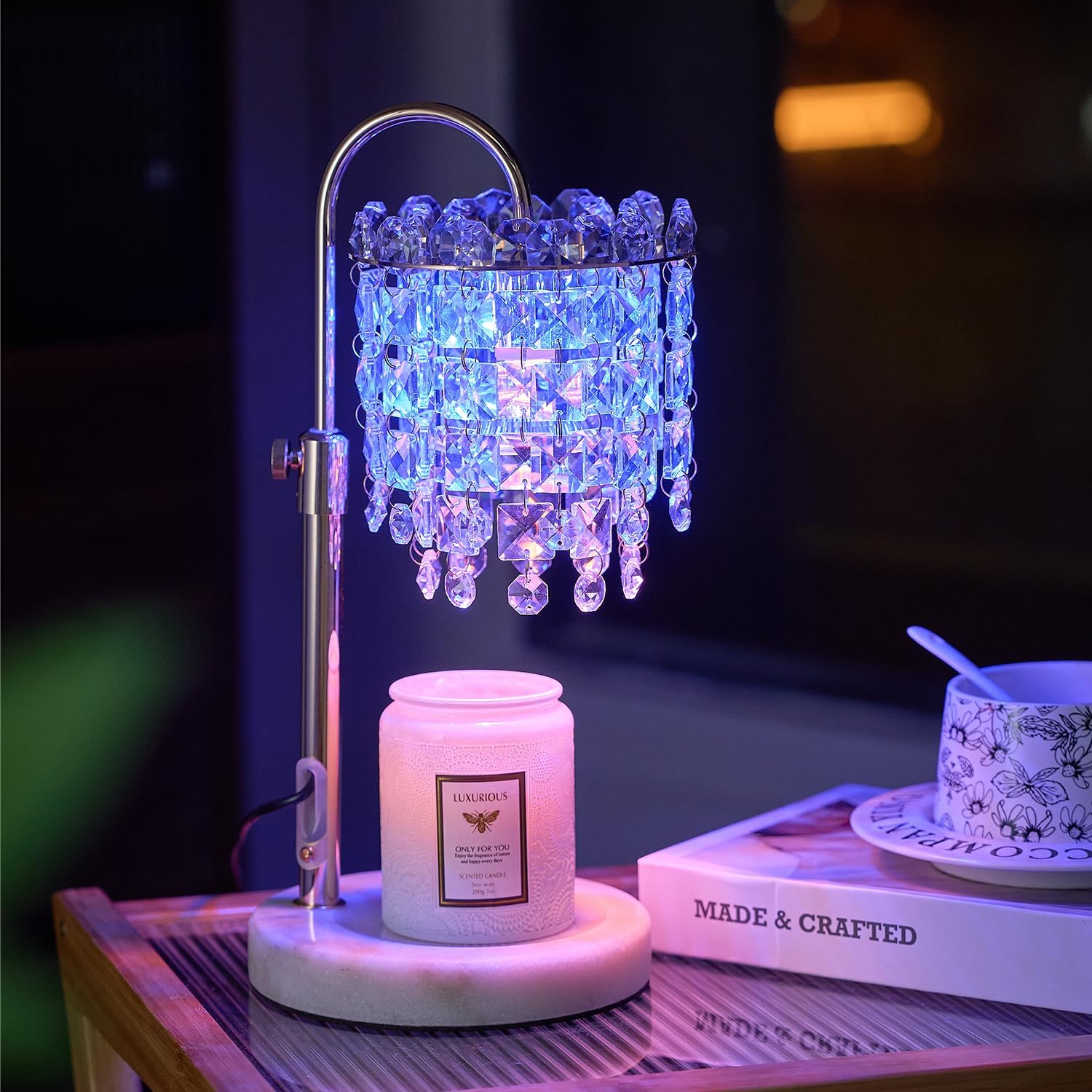 Candle Warmer Lamp with Timer Dimmer Adjustable Height for New Home Bedroom,Vintage Home Decor for Scented JaR 3 Bulbs for New Home Decor, Women Mom Christmas Birthday Gifts,Black (RGB Fgold)
