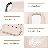 Vista 7 de COSTWAY Tumbona plegable ajustable para patio, playa, camping, reclinable, color beige