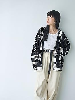 Amazon | [コーエン] クロシェ編みVネックカーディガン 76376430098