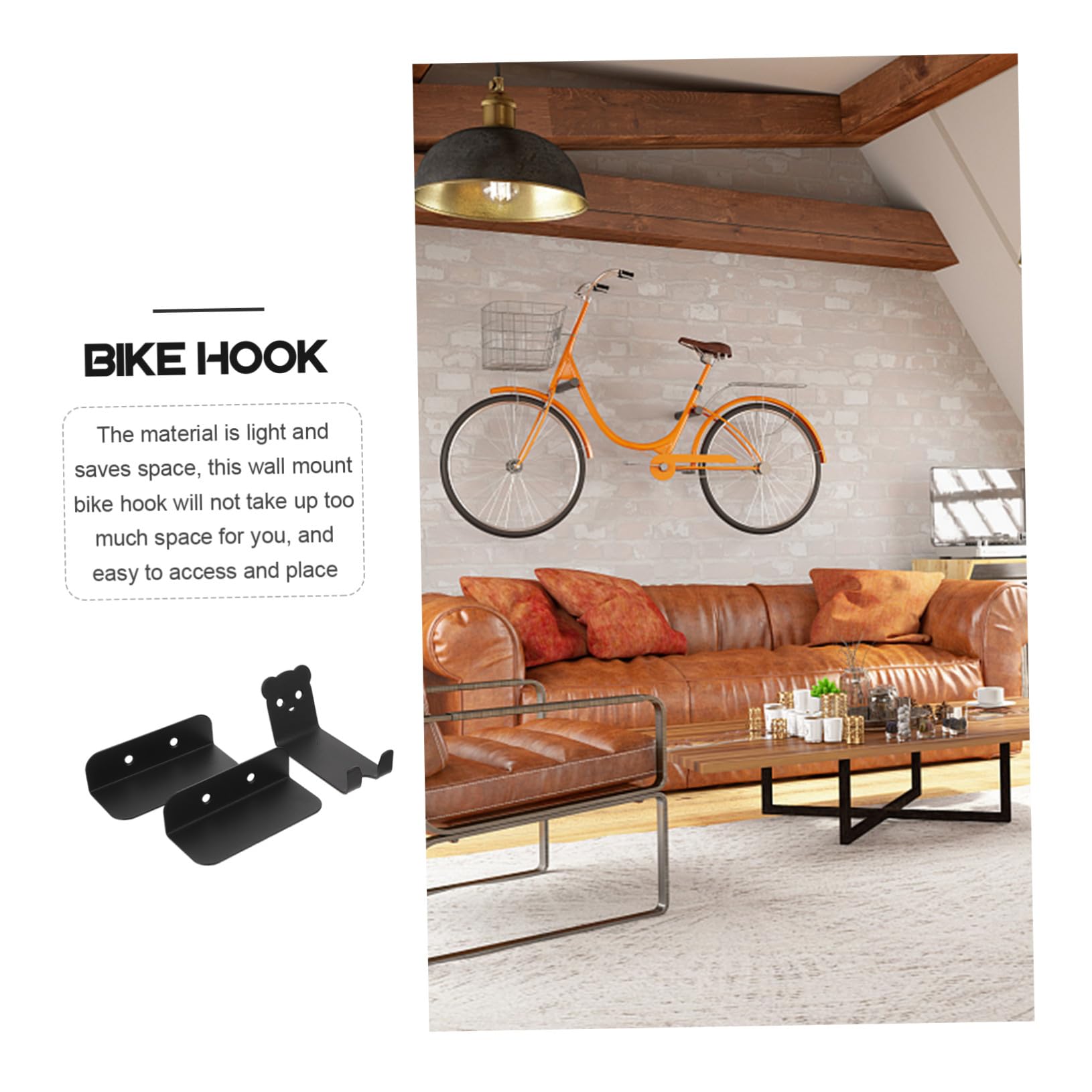 TOYANDONA Heavy Duty Fahrrad Wandhalterung Fahrradaufhängung Haken für Pedale Platzsparend Leichtes Material Geeignet für Garagen und Fahrradlagerung