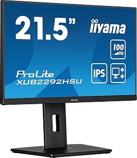 iiyama Prolite XUB2292HSU-B6 54,6cm 21,5" IPS LED-Monitor Full-HD 100Hz HDMI DP USB3.2 Höhenverstellung Pivot FreeSync schwarz