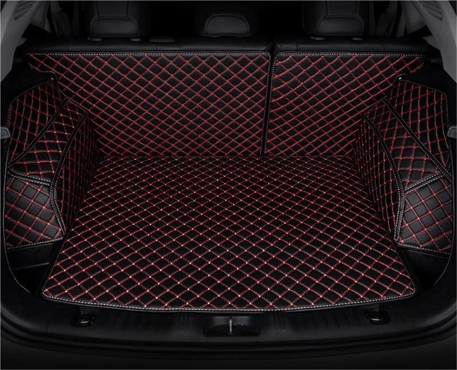 Tapis de coffre pour Jaguar F-Pace 2016-2018 avec protection repose-pieds intégrée rouge