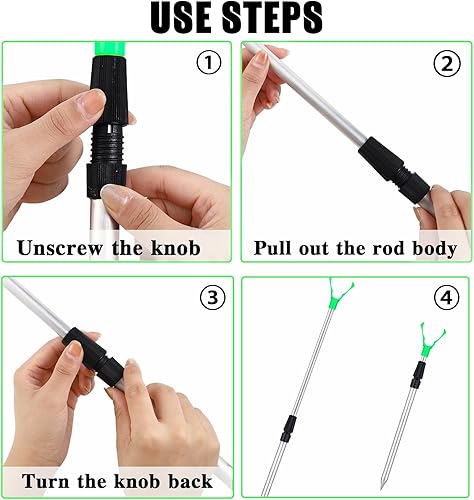 Miniatura 4 de 6 soportes extensibles para caña de pescar para caña de pescar en tierra, soporte de caña de pescar para surf y bagre para banco arena