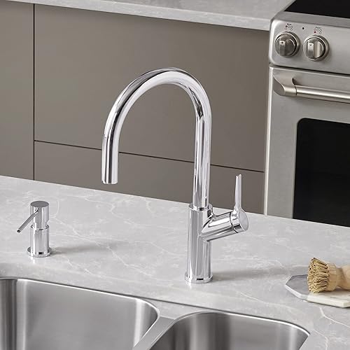 Vista 21 de BLANCO 526395 Urbena - Grifo de cocina, 1,5 GPM, Cinder/Chrome