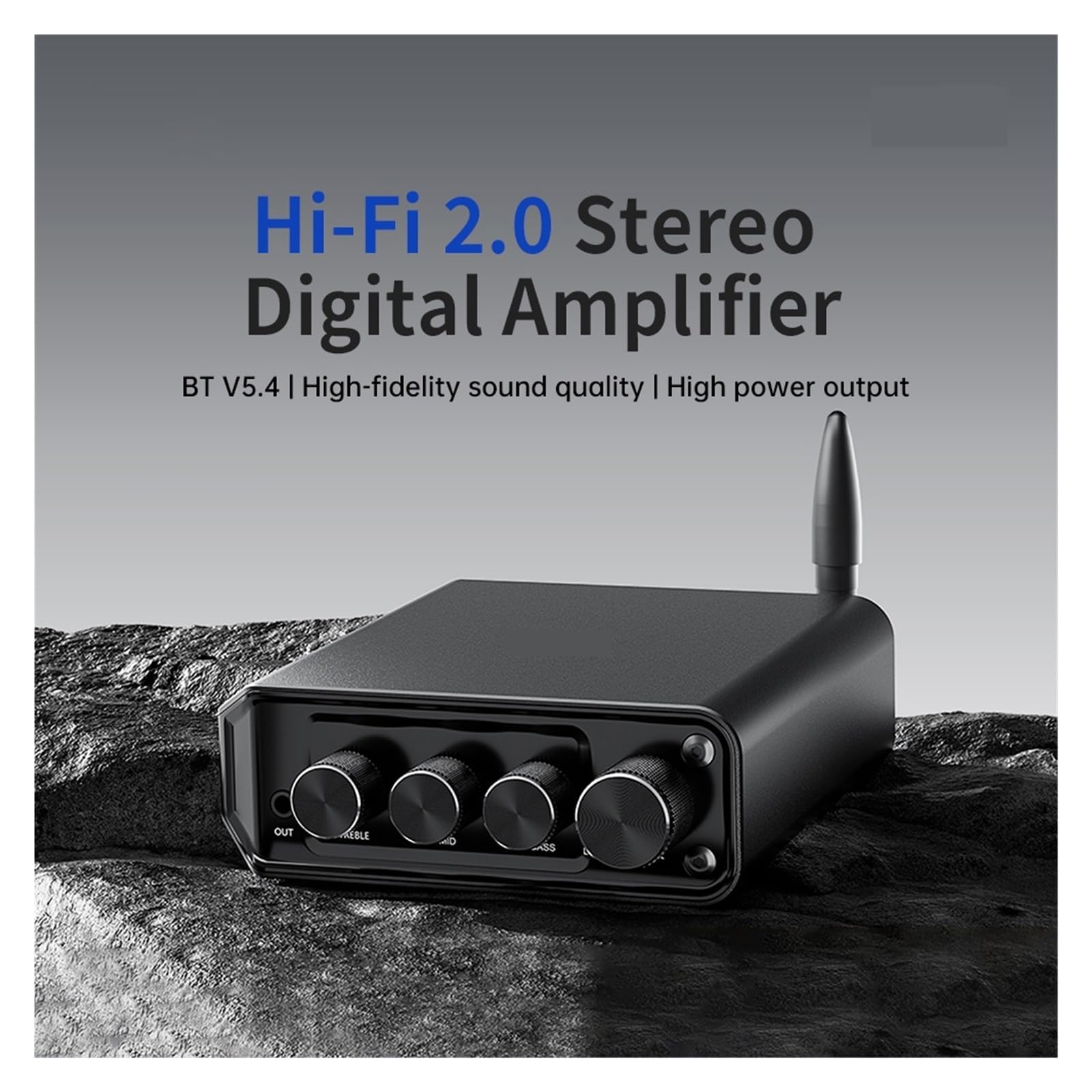 Amplificatore di classe D 2.0 canali 50Wx2 Amplificatore stereo HiFi Amplificatore digitale Volume regolabile