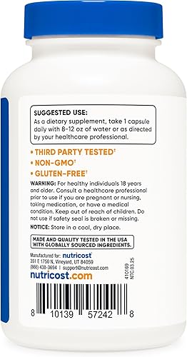 Miniatura 4 de Nutricost DGL Cápsulas de extracto de regaliz deglicirricinado (5,000 mg equivalentes por porción, 120 porciones) - Sin OMG, veganas