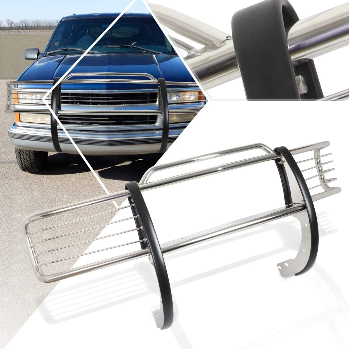 Compatible with Chevy/GMC C/K GMT400 Pickup 88-99 Front Bumper Brush Grille Guard Protector,Black