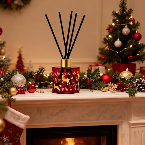 Miniatura 7 de Juego de difusor de varillas de jengibre, difusor de aceite navideño con varillas, difusor de varillas de fragancia para el hogar, decoración de