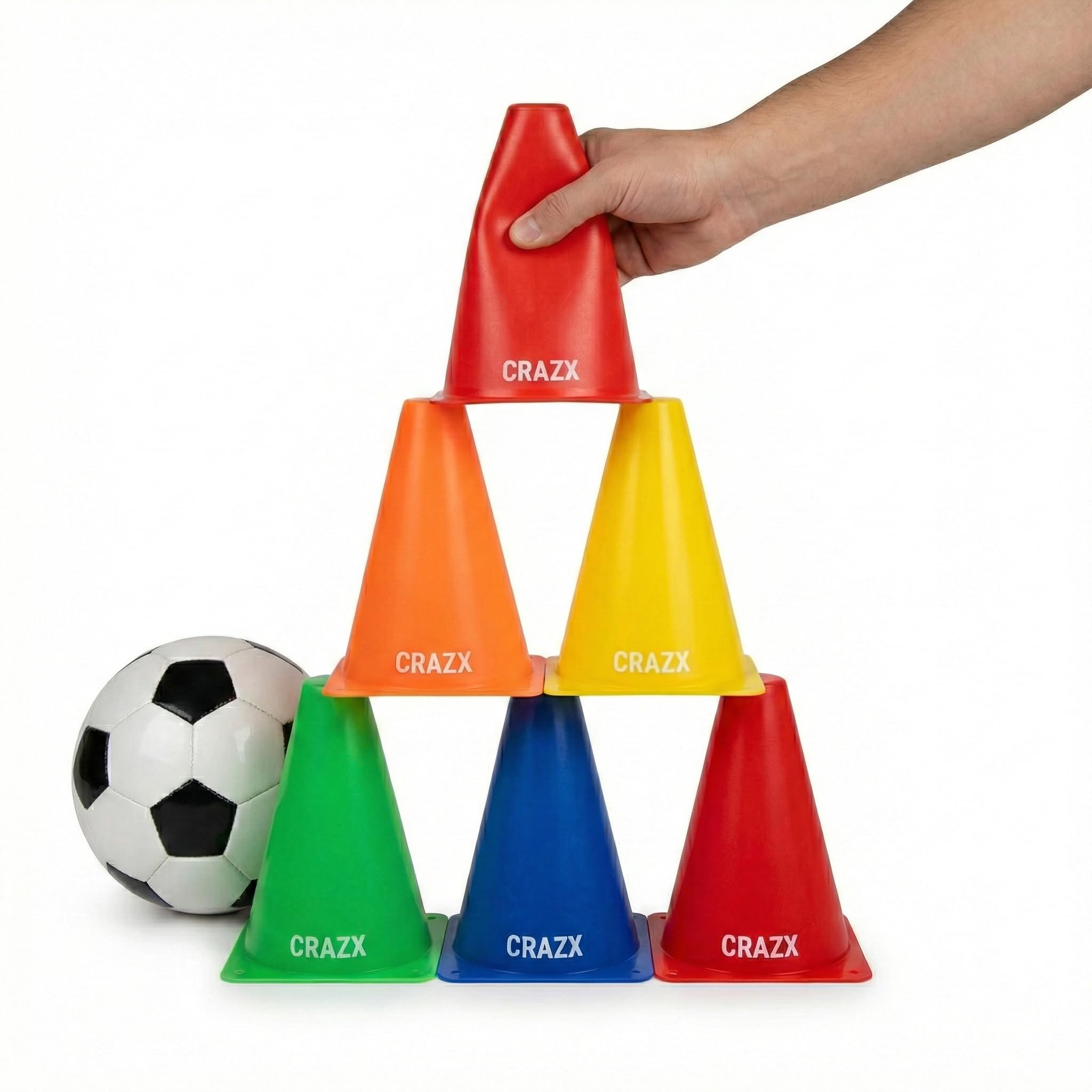 CRAZX Fitness Combo - 6 pc Hurdles, 6 pc Stacking Cones, 10 Pc Space Markers and 1 Pc Agility Ladder 4